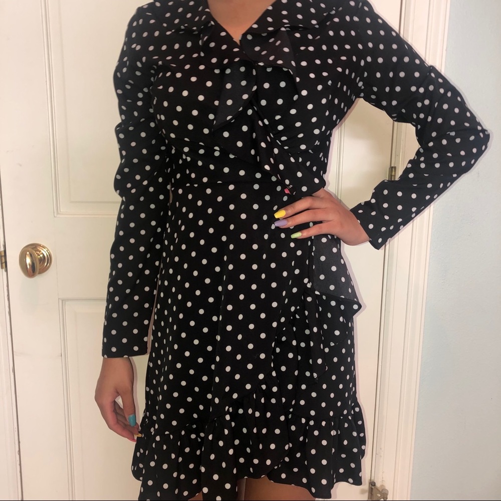 Revolve polka dot tie dress